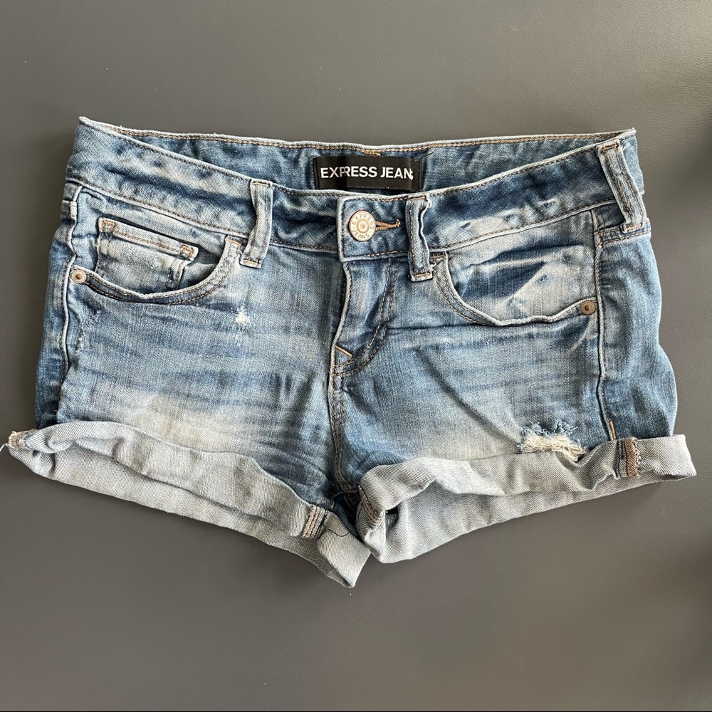 EXPRESS Distressed Jean Shorts